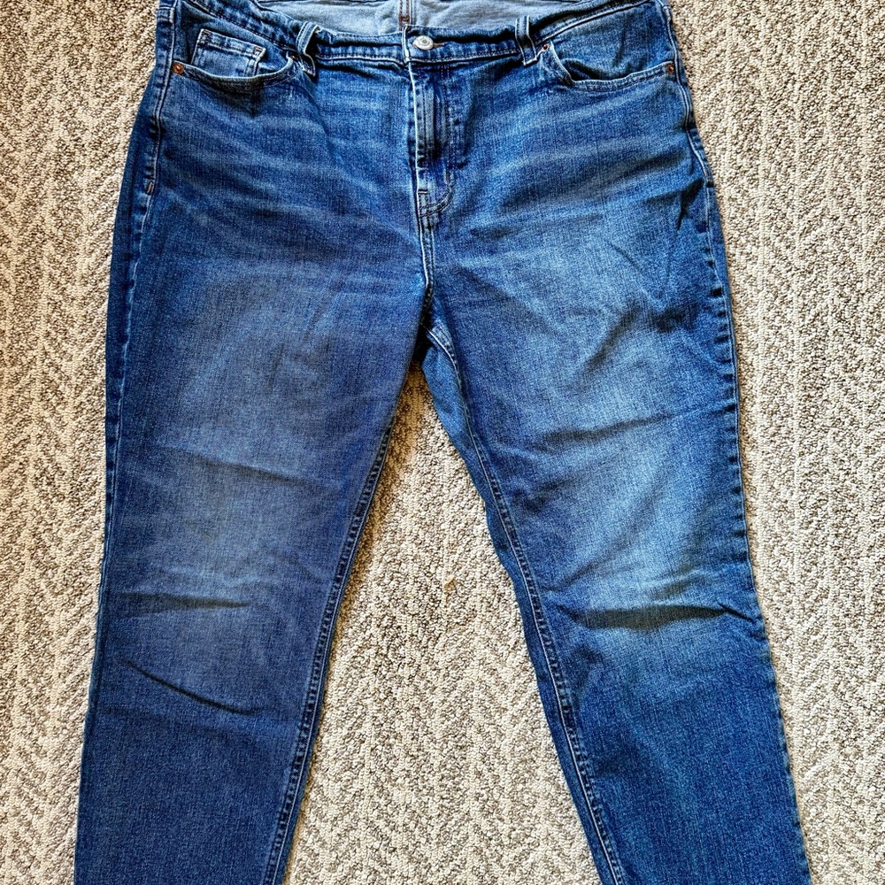 Old Navy Blue Boyfriend Jeans with Distressed Details